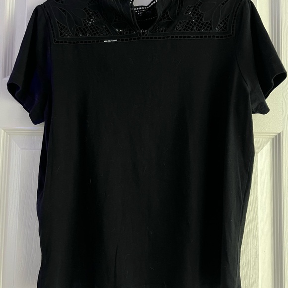 Maje Black Top With Lace Detail New W Tag Maje Size 3 🖤 - Picture 5 of 9